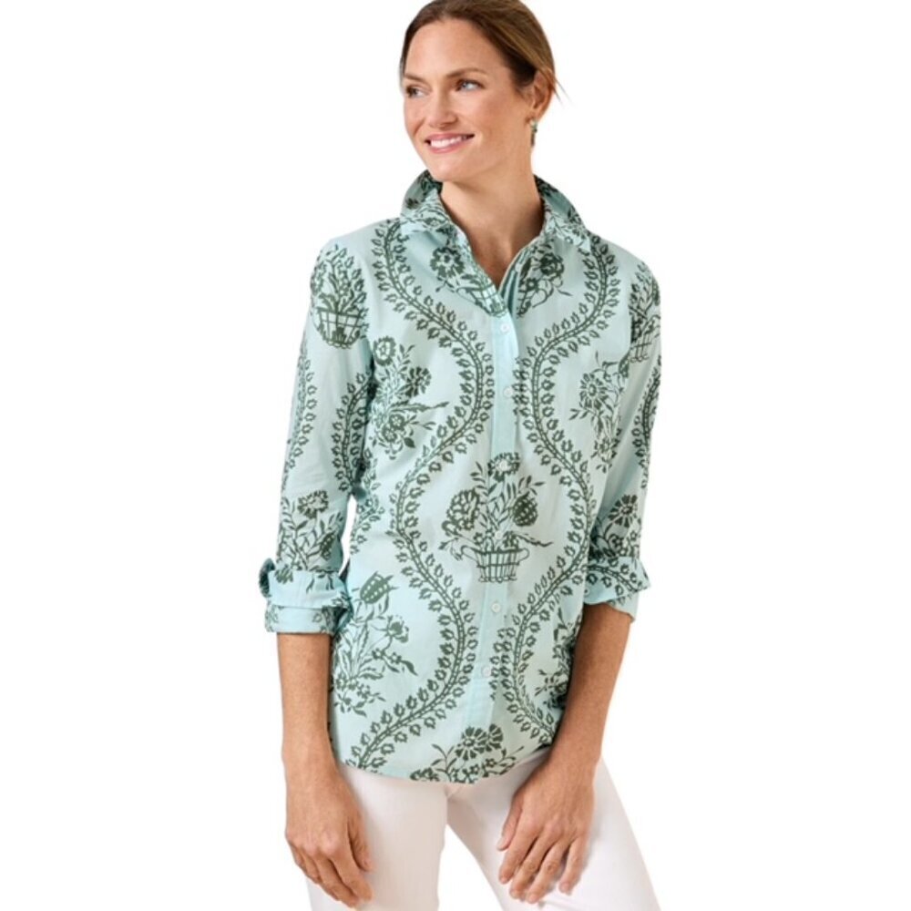 Talbots Modern Classic Shirt in Spring Trellis Small